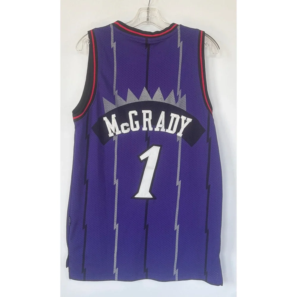 Nike Toronto Raptors Tracy McGrady 1 Jersey Purple Vintage Pinstripe Mens Small